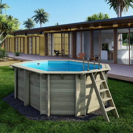 Pool NEMO 4.3 x 3 - H.1.31 m, hellblau, mit Stahlprofilen zum Einbetonieren