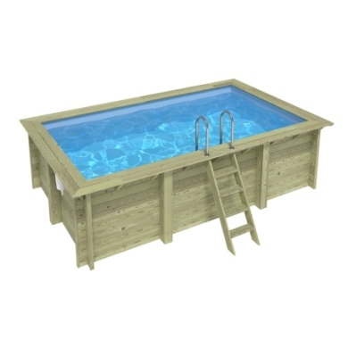 Pool AQUA 4.65 x 2.85 - H.1.24 m, hellblau, mit Stahlprofilen zum Einbetonieren