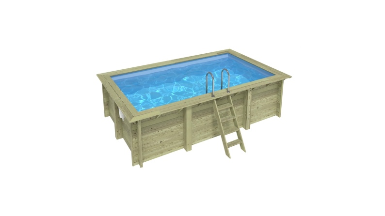 Pool AQUA 4.65 x 2.85 - H.1.24 m, hellblau, mit Stahlprofilen zum Einbetonieren