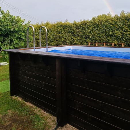 Pool AQUA 4.65 x 2.85 - H.1.24 m, hellblau, mit Stahlprofilen zum Einbetonieren