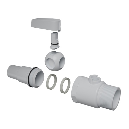 1-Wege-Kugelventil für Pool Ø38 mm