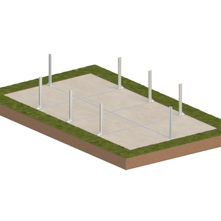 Pool AQUA 8.5 x 4.35 - H.1.45 m, sandfarben, auf Rahmen - ohne Betonieren