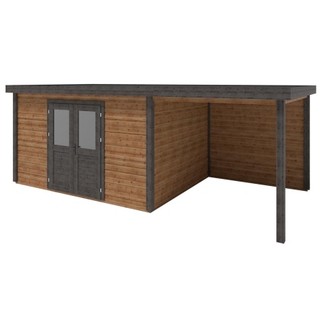 Gartenhaus, Gerätehaus Freya 7.06x2.59m - 18.28m2 - 28mm - Imprägniert