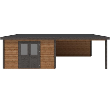 Gartenhaus, Gerätehaus Freya 8.06x4.09m - 32.96m2 - 28mm - Imprägniert