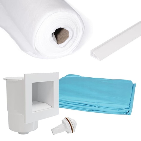 Pool NEMO 5.79 x 3.49 - H.1.45 m, grau, mit Stahlprofilen zum Einbetonieren