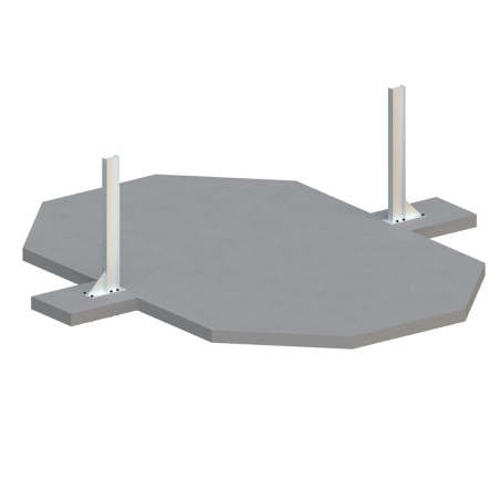 Pool NEMO 5.79 x 3.49 - H.1.45 m, sandfarben, mit am Beton verschraubten Stahlprofilen