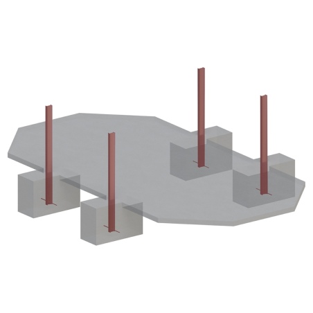 Pool NEMO 7.3 x 3.97 - H.1.45 m, sandfarben, mit Stahlprofilen zum Einbetonieren