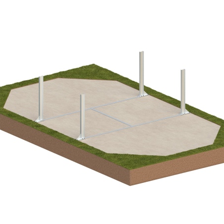 Pool NEMO 7.3 x 3.97 - H.1.45 m, grau, auf Rahmen - ohne Betonieren