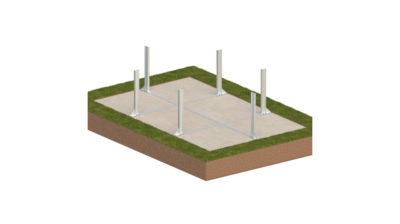 Pool AQUA 4.65 x 2.85 - H.1.24 m, grau, auf Rahmen - ohne Betonieren