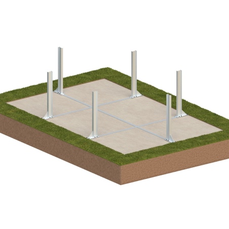 Pool AQUA 4.65 x 2.85 - H.1.24 m, sandfarben, auf Rahmen - ohne Betonieren