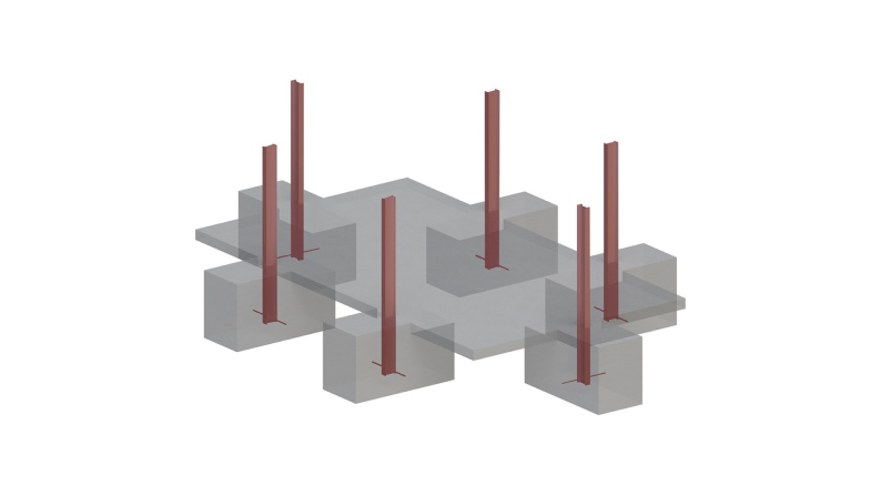 Pool AQUA 6.1 x 2.85 - H.1.31 m, grau, mit Stahlprofilen zum Einbetonieren