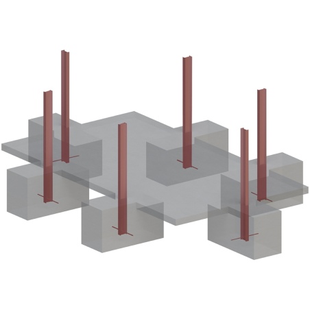 Pool AQUA 6.1 x 2.85 - H.1.31 m, grau, mit Stahlprofilen zum Einbetonieren
