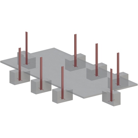 Pool AQUA 7 x 3.75 - H.1.45 m, grau, mit Stahlprofilen zum Einbetonieren