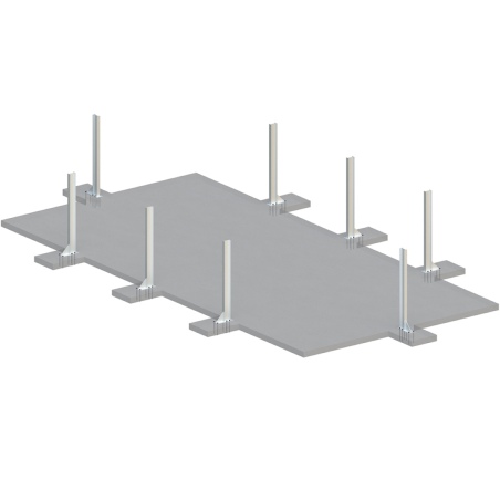 Pool AQUA 7 x 3.75 - H.1.45 m, grau, mit am Beton verschraubten Stahlprofilen