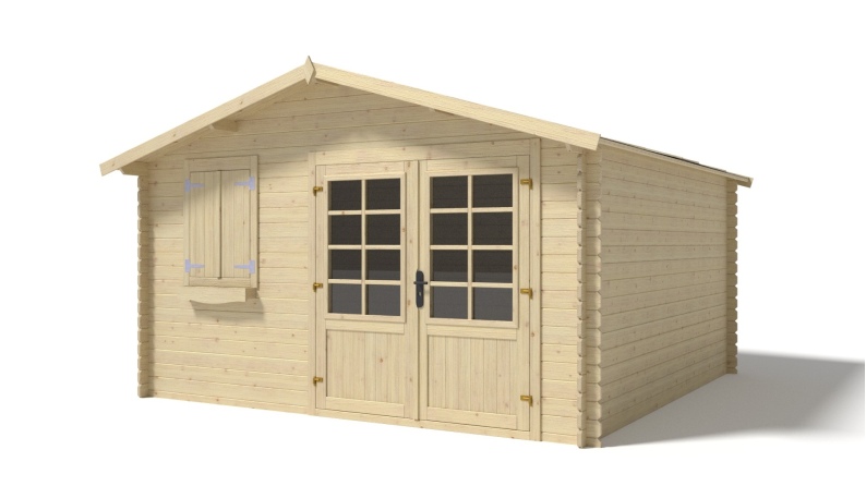 Gartenhaus, Gerätehaus 16m2 - 4x4m - 28mm