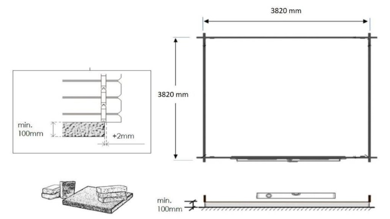 Gartenhaus, Gerätehaus 16m2 - 4x4m - 28mm