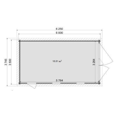 Autogarage aus Holz - 21m2 - 3.5x6m - 28mm - Imprägniert