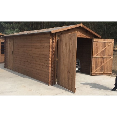 Autogarage aus Holz - 21m2 - 3.5x6m - 28mm - Imprägniert