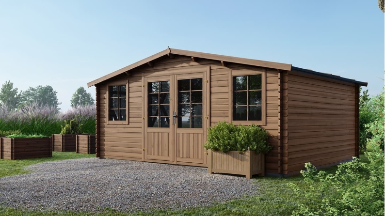 Gartenhaus, Gerätehaus 20m2 - 5x4m - 28mm - Imprägniert