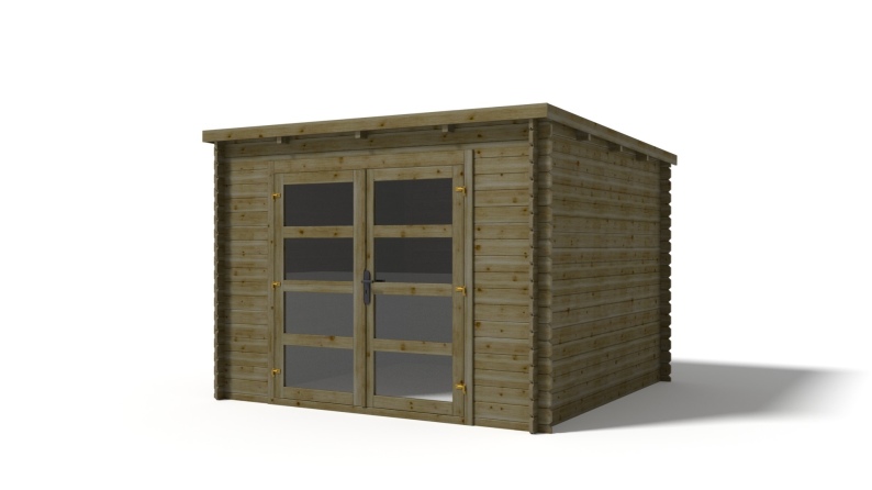 Gartenhaus, Gerätehaus 9m2 - 3x3m - 28mm - Imprägniert