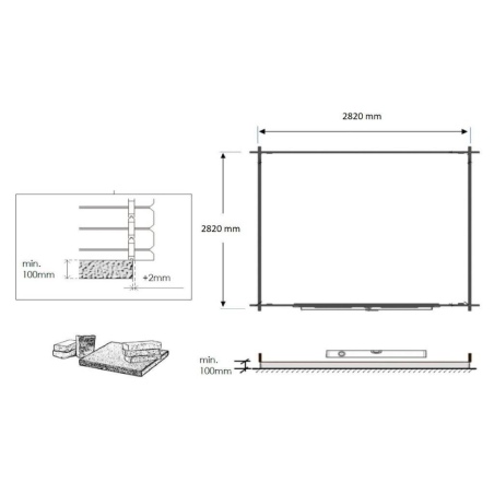 Gartenhaus, Gerätehaus 9m2 - 3x3m - 28mm - Imprägniert