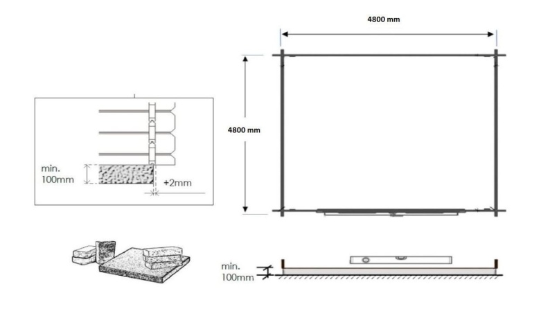 Gartenhaus, Gerätehaus 25m2 - 5x5m - 40mm