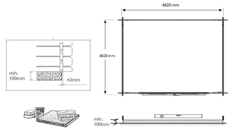 Gartenhaus, Gerätehaus 25m2 - 5x5m - 28mm - Imprägniert