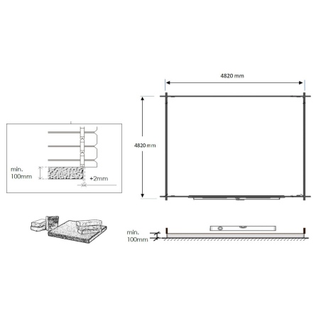 Gartenhaus, Gerätehaus 25m2 - 5x5m - 28mm - Imprägniert
