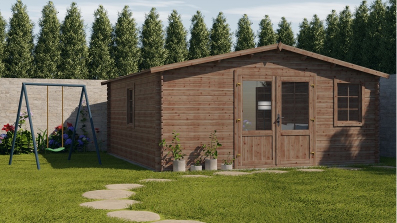 Gartenhaus, Gerätehaus 25m2 - 5x5m - 28mm - Imprägniert