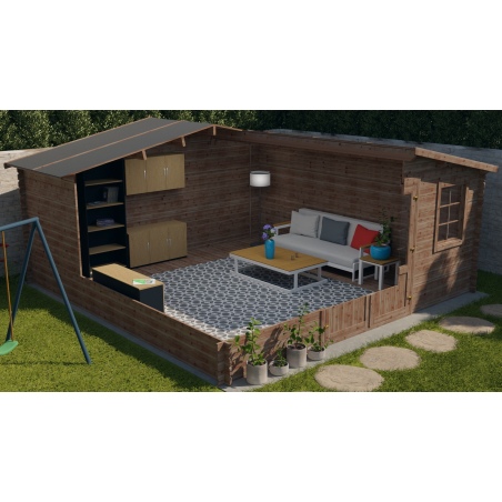 Gartenhaus, Gerätehaus 25m2 - 5x5m - 28mm - Imprägniert