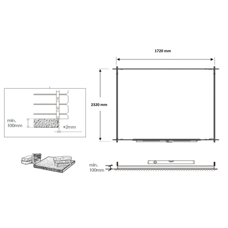 Gartenhaus, Gerätehaus 4.75m2 - 1.9x2.5m - 28mm