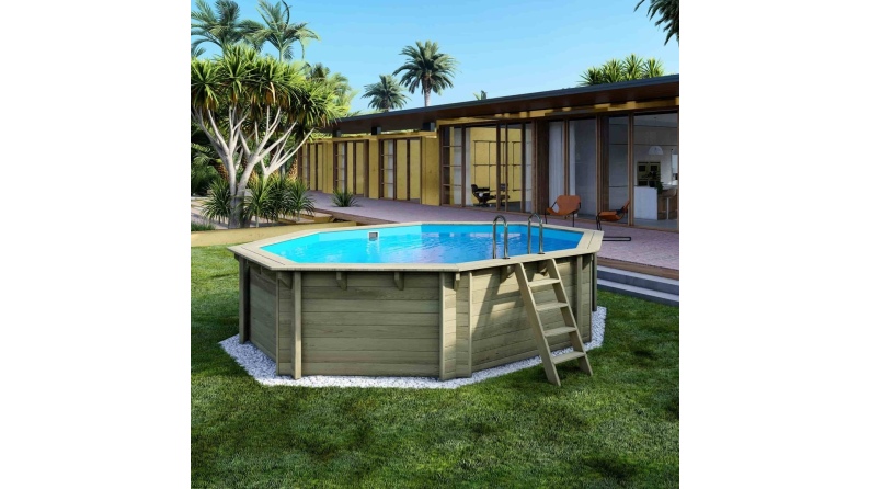 Pool Verona 4.72 x 4.72 - H.1.2 m, hellblau, freistehend - ohne Betonieren