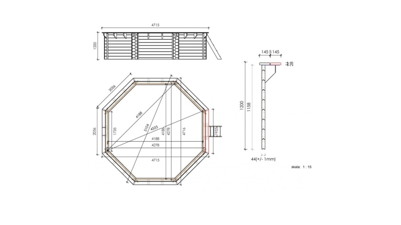 Pool Verona 4.72 x 4.72 - H.1.2 m, hellblau, freistehend - ohne Betonieren