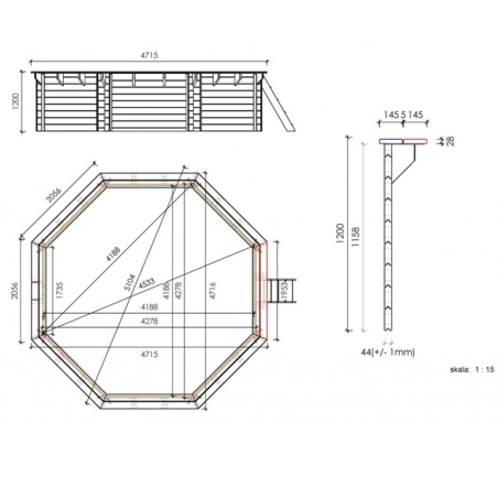 Pool Verona 4.72 x 4.72 - H.1.2 m, hellblau, freistehend - ohne Betonieren