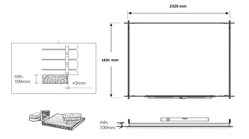 Gartenhaus, Gerätehaus 5m2 - 2.5x2m - 28mm - Imprägniert