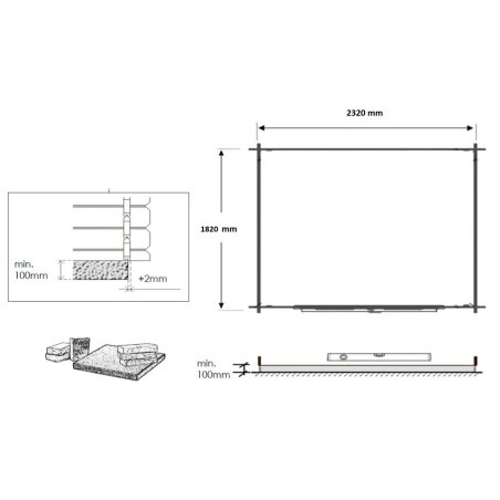 Gartenhaus, Gerätehaus 5m2 - 2.5x2m - 28mm - Imprägniert