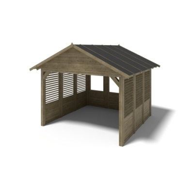 Gartenlaube Gartenpavillon 4.04x4.04m mit Paneelen - Imprägniert