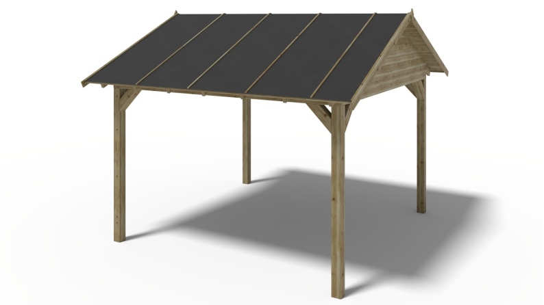 Gartenlaube Gartenpavillon 4.04x4.04m mit Paneelen - Imprägniert