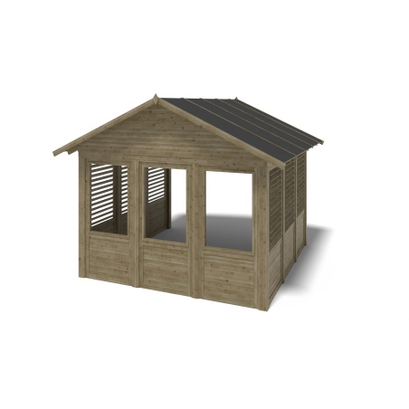 Gartenlaube Gartenpavillon 4.04x4.04m mit Paneelen - Imprägniert