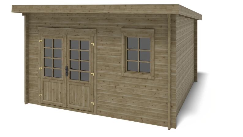 Gartenhaus, Gerätehaus 12m2 - 4x3m - 40mm - Imprägniert
