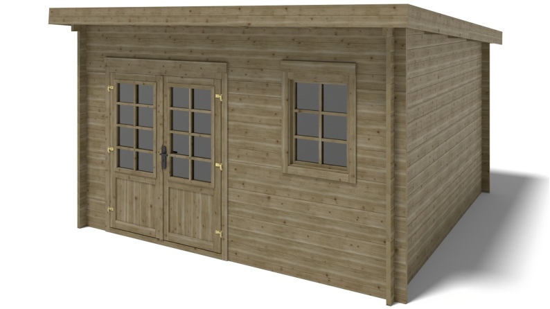 Gartenhaus, Gerätehaus 16m2 - 4x4m - 40mm - Imprägniert