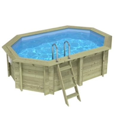 Pool NEMO 4.3 x 3 - H.1.18 m, hellblau, mit Stahlprofilen zum Einbetonieren