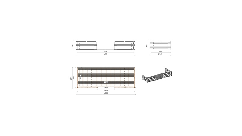 Gartenhaus, Gerätehaus – 6x6 m mit Anbau 6x5.72 m - 48 m²