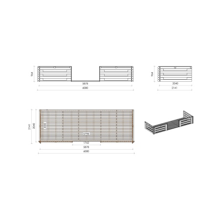Gartenhaus, Gerätehaus – 6x6 m mit Anbau 6x5.72 m - 48 m²