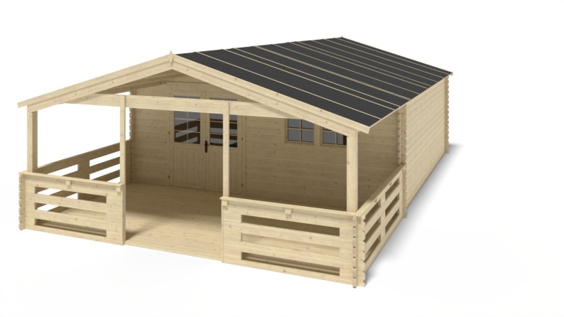 Gartenhaus, Gerätehaus – 6x6 m mit Anbau 6x5.72 m - 54 m²
