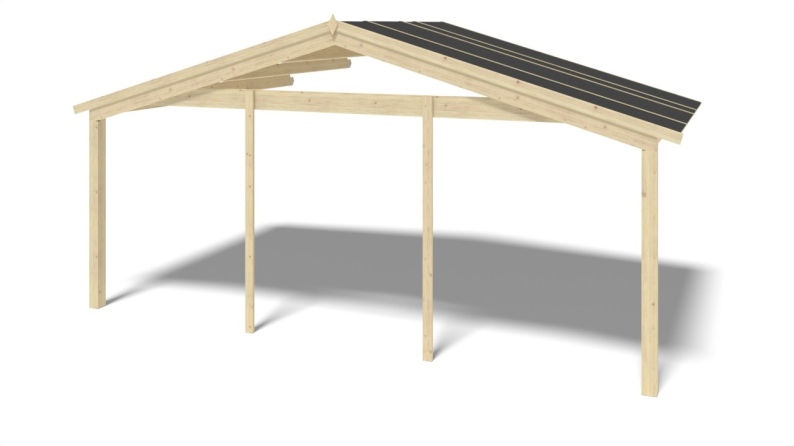 Gartenhaus, Gerätehaus – 6x6 m mit Anbau 6x5.72 m - 54 m²