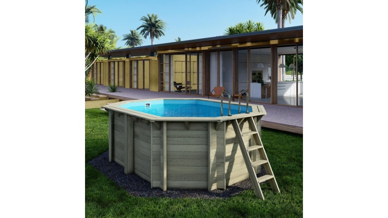 Pool NEMO 4.3 x 3 - H.1.31 m, hellblau, mit Stahlprofilen zum Einbetonieren