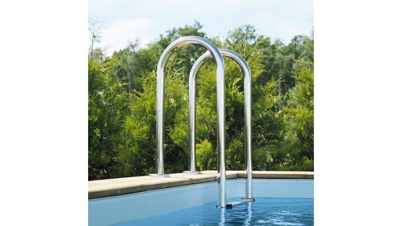 Pool NEMO 4.3 x 3 - H.1.31 m, hellblau, mit Stahlprofilen zum Einbetonieren