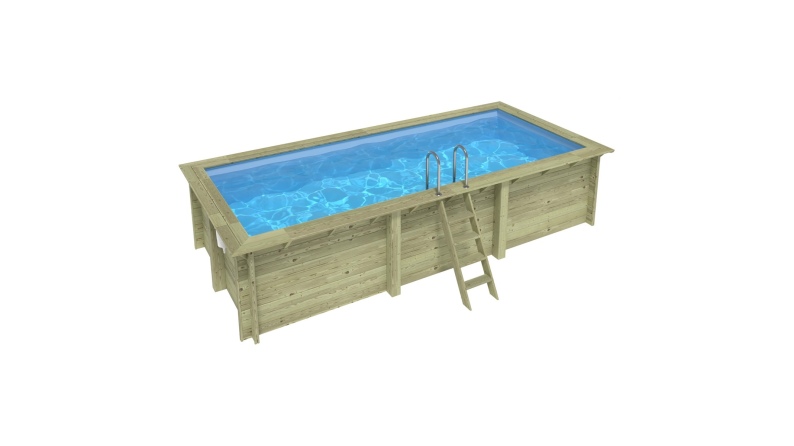 Pool AQUA 6.1 x 2.85 - H.1.31 m, hellblau, auf Rahmen - ohne Betonieren