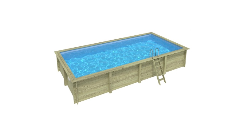 Pool AQUA 8.5 x 4.35 - H.1.45 m, hellblau, auf Rahmen - ohne Betonieren